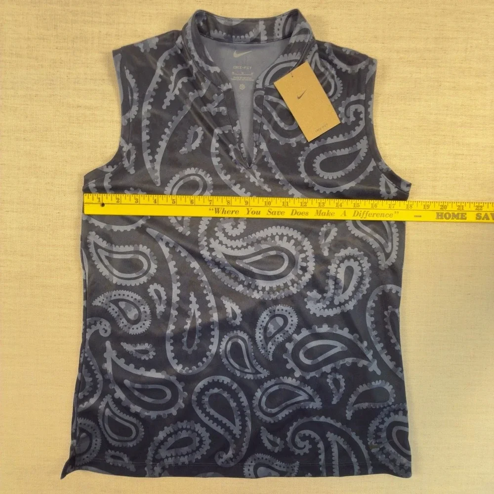 NWT Nike Dri-FIT‎ Paisley Sleeveless Golf Polo Shirt Size M